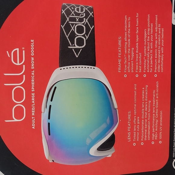 Unisex NEW IN Box Bolle Adult Med/Large Spherical ski Snow Goggle - Picture 3 of 6